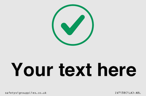 Custom plain background, green tick in circle sign